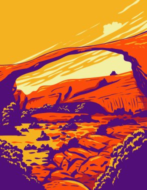 ABD 'nin Utah eyaletindeki Arches Ulusal Parkı' nda bulunan doğal kaya kemerlerinin en uzun olanı olan Peyzaj Kemeri 'nin WPA poster sanatı proje yönetimi veya federal sanat projesi tarzında yapıldı..