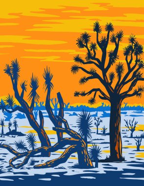 Arizona Joshua Tree Ormanı 'nın WPA poster sanatı Büyük Kanyon' un batı ucunda Mead Gölü Ulusal Rekreasyon Bölgesi 'nin doğusunda proje yönetimi tarzında yapılmıştır..