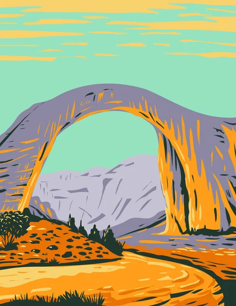 Wpa Poster Art Rainbow Bridge National Monument Die Höchste Natürliche — Stockvektor
