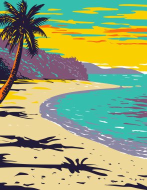 WPA Trunk Bay Sahili Poster Sanatı Virgin Adaları Ulusal Parkı 'nda yer alan Karayip Denizi' ndeki St. John adasında proje yönetimi tarzında veya federal sanat projesi tarzında yapılmıştır..