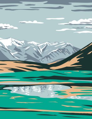 Alaska 'nın kuzey yamacında yer alan Galbraith Gölü yakınlarındaki WPA Poster Sanatı, Birleşik Devletler' in proje yönetimi tarzı veya federal sanat projesi tarzında yapılmıştır..