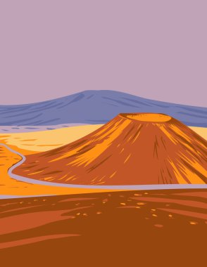 Hawaii Yanardağları Ulusal Parkı 'ndaki Mauna Kea Posteri Sanatı Hawaii Adası' nı oluşturan beş volkandan biri ve proje yönetimi tarzında yapılmış hareketsiz bir volkandan biri..