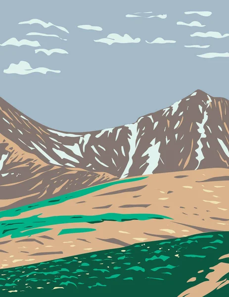 Póster Del Wpa Arte Grays Peak Torreys Peak División Continental — Vector de stock