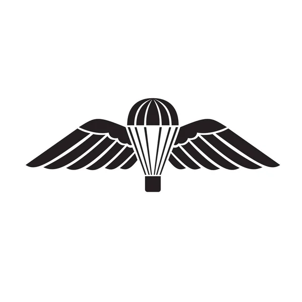 Στρατιωτική Απεικόνιση Σήμα Αλεξίπτωτο Φτερά Αλεξιπτωτιστής Σήμα Που Χρησιμοποιείται Από — Διανυσματικό Αρχείο