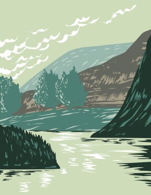 Missouri 'deki Missouri Nehri' nin WPA poster sanatı Montana, ABD 'deki Yukarı Missouri Nehri Ulusal Anıtı' nda yer almaktadır..