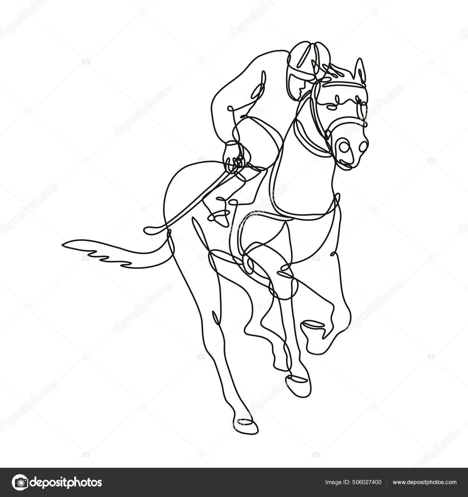 Pulando O Cavalo Com Um Pontapé Ilustração do Vetor - Ilustração