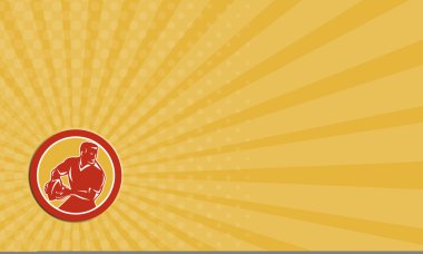 Top daire retro geçen kartviziti rugby oyuncusu