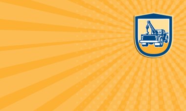 Kartvizit tow truck wrecker arka kalkan retro