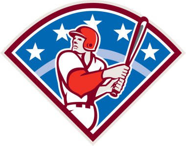 Amerikan beyzbol meyilli vurucu sopayı elmas retro