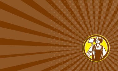 Kartvizit organik çiftçi kapmak çapa daire retro holding