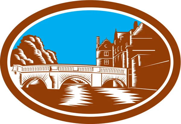 Кембриджский мост Тринити-колледжа — стоковый вектор