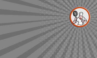 kızartma tavası retro holding kartvizit şef aşçı