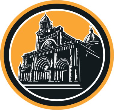Manila katedral gravür retro