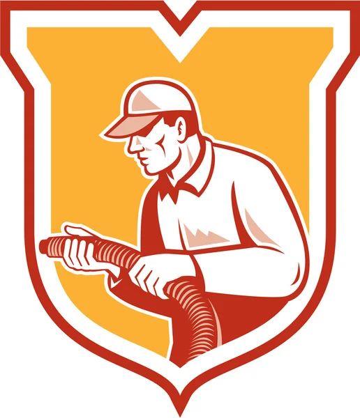 Inicio Técnico de aislamiento Escudo retro — Vector de stock