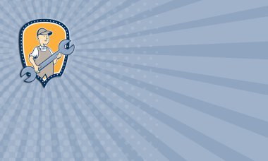 Kartvizit mekanik anahtar anahtarı kalkan karikatür