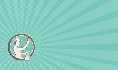 Kartvizit kadın ev ressam fırça daire Retro