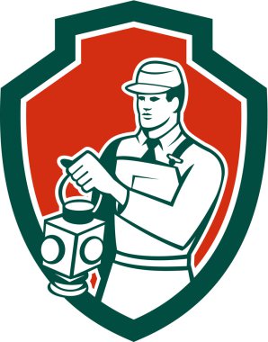 Demiryolu Signaller lamba kalkan Retro tren