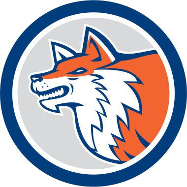 Kızıl Tilki avlanma daire Retro baş