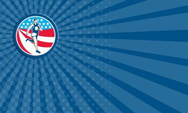 Kartvizit Amerikan maraton koşucusu çalıştıran daire Retro