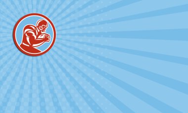 Kartvizit Amerikan Futbol oyuncu çalışan daire Retro