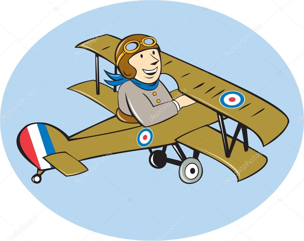 Sopwith Camel Scout Airplane Cartoon