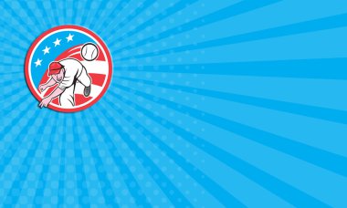 Kartvizit Baseball sürahi Dış saha oyuncusu fırlatma topu daire karikatür