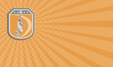 Kartvizit basketbol oyuncu göstereceğine topu kalkan Retro