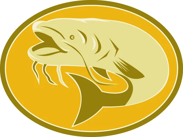 レトロなナマズの魚 — ストックベクタ