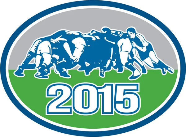 Rugby Scrum 2015 Oval — Stok Vektör