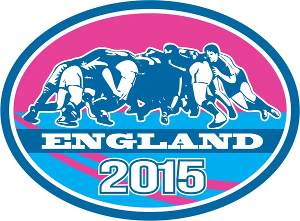Rugby Scrum Inglaterra 2015 Oval — Vector de stock