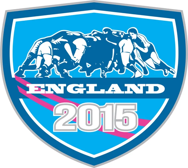 Escudo de rugby Scrum Inglaterra 2015 — Vector de stock