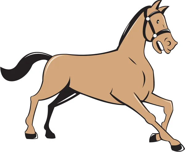Cavallo inginocchiato giù cartone animato — Vettoriale Stock