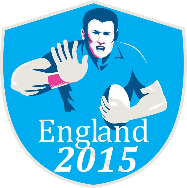 Rugby-Spieler verteidigt england 2015 Schild — Stockvektor