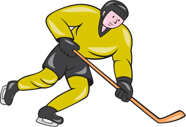 Eylem karikatür buz hokeyi oyuncusu — Stok Vektör