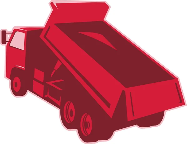 Descarga caminhão basculante carga de descarga traseira — Vetor de Stock