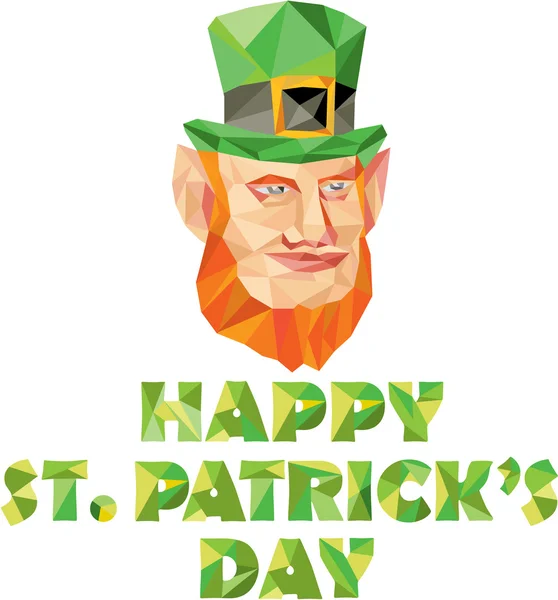 レプラコーン St Patrick 日低ポリゴン — ストックベクタ