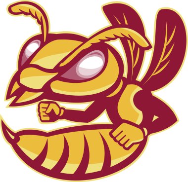 öfkeli kadın hornet maskot