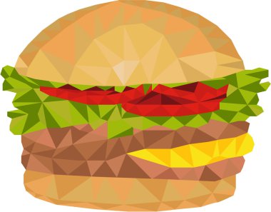 Hamburger düşük çokgen