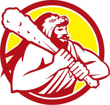 Herkül'ün aslan cilt ellerinde Club daire Retro