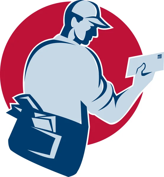Postman livrer enveloppe — Image vectorielle