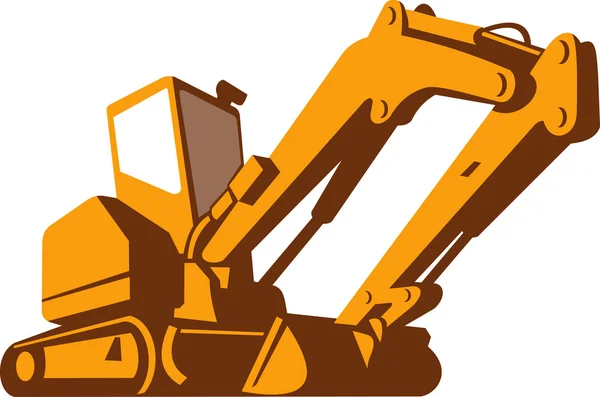 Bulldozer voorzijde retro — Stockvector