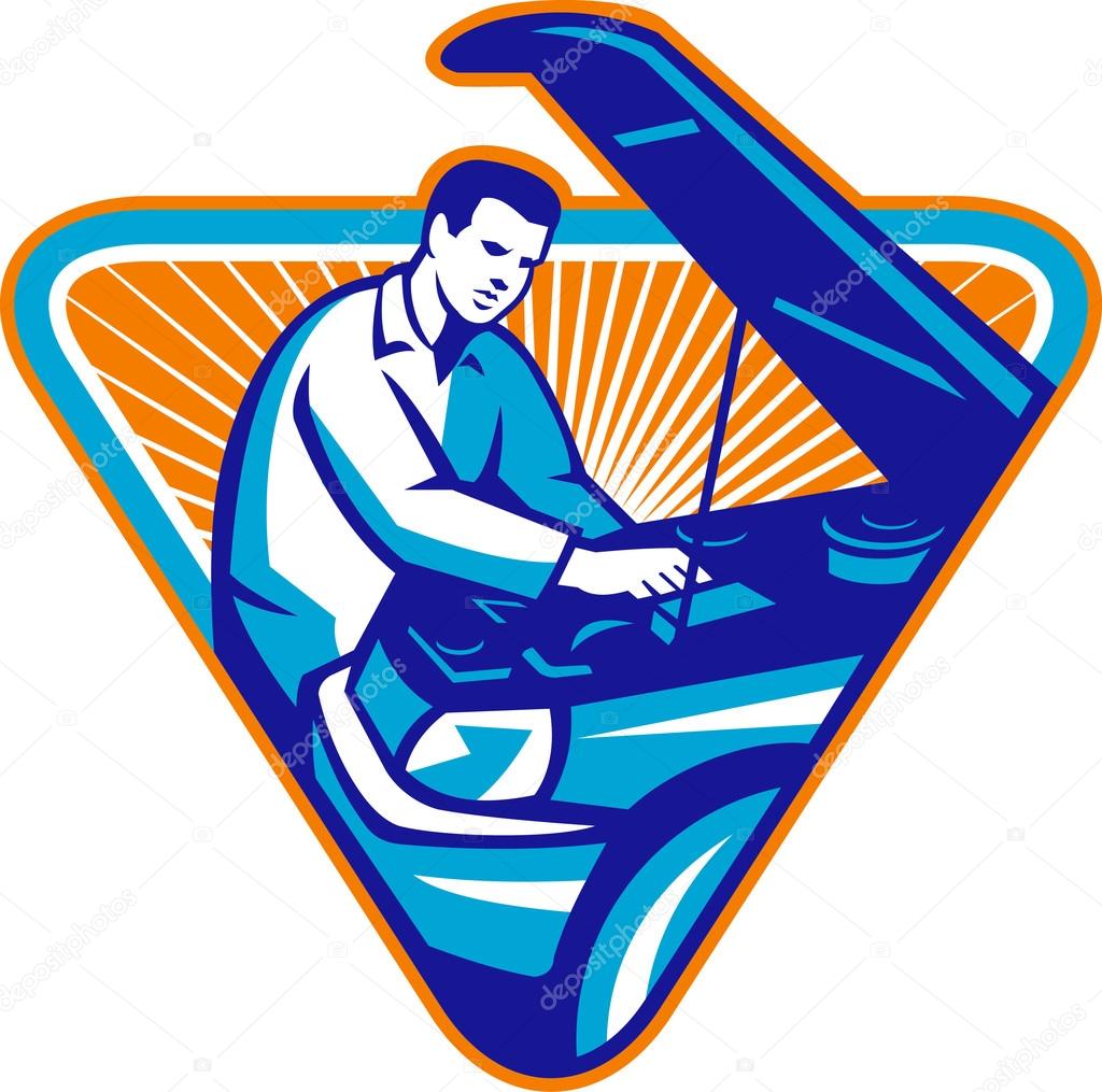 Automobile Mechanic Repair Car Stock Vector by ©patrimonio 65012553, image size:1024x1015