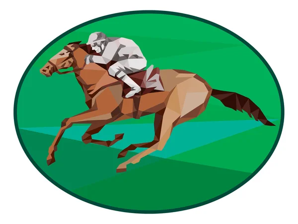 At yarışı ve jokey — Stok Vektör