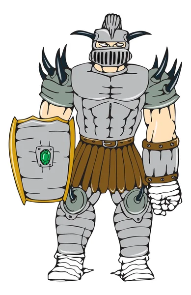 Horned Knight Full Armor — Stock Vector