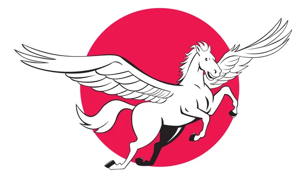 Pegasus Flying Horse Cartoon — Vector de stoc