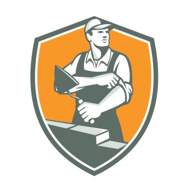 Tiler Alçı Mason Trowel Kalkan Retro