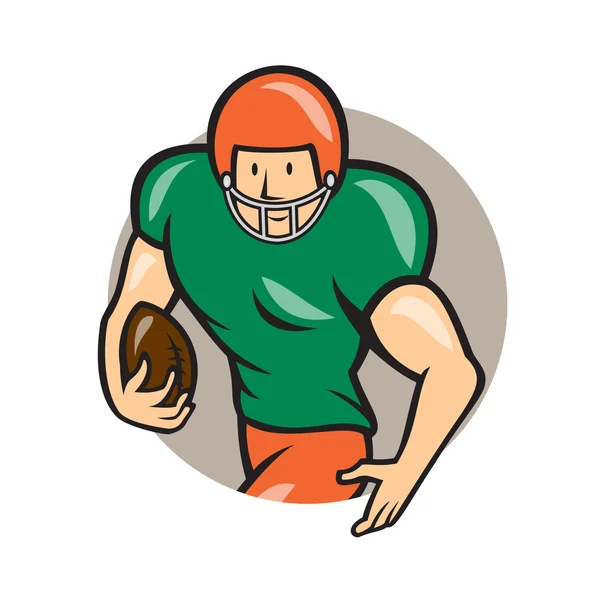 American football player running — Stock Vector