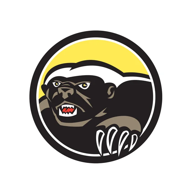 Honey mascot  badger — Stock Vector
