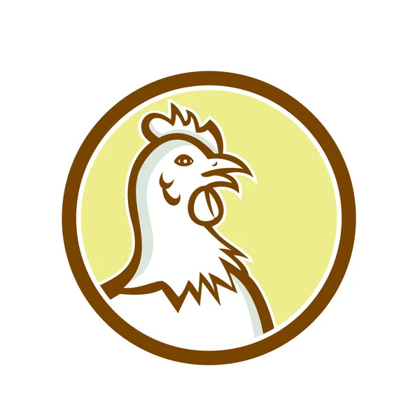 Poulet vue de tête de poule — Image vectorielle