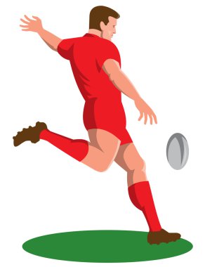 Doğru çalışan Rugby oyuncusu